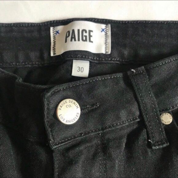Paige Verdugo Ultra Skinny Mid-Rise Jeans In Black Overdye Size 30 inseam 29” - Picture 2 of 12